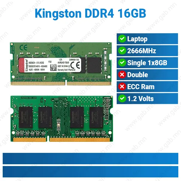 [11-052201] Kingston DDR4 16GB 2666MHz | Laptop D4 RAM
