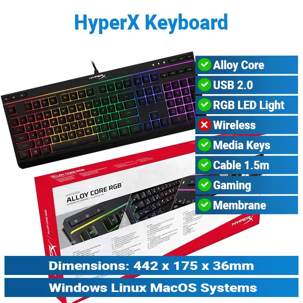 HyperX Alloy Core RGB Wired Keyboard | Gaming Keyboard
