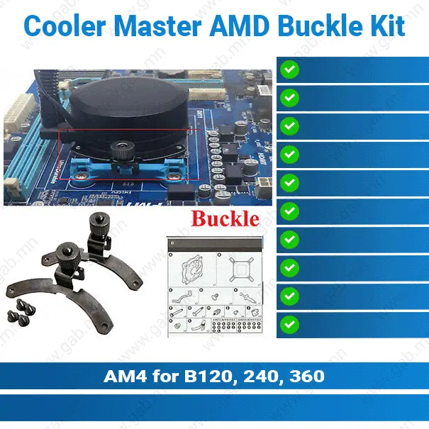 COOLER MASTER AM4 B120 240 360 AMD Buckle Kit | Cooler Mounting Kit