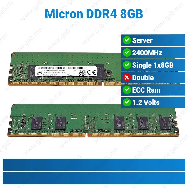Micron DDR4 8GB 2400MHz ECC REG | Server D4 RAM