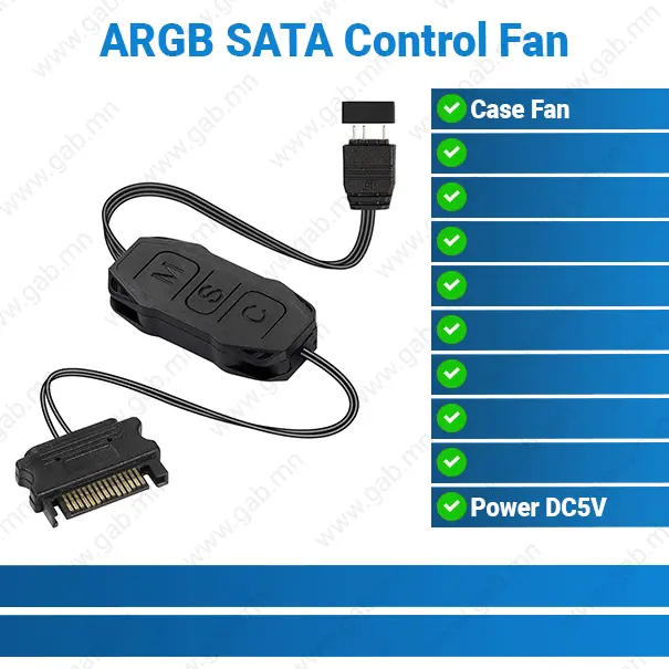 ARGB SATA Cable 3-Pin 5V Control Fan | Fan Control