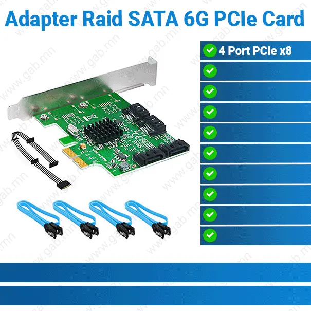 MARVELL SATA 6G 4-Port Adapter PCIe Card RAID | RAID Controller