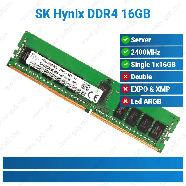 [11-052208] SK Hynix DDR4 16GB 2400MHz ECC REG | Server D4 RAM