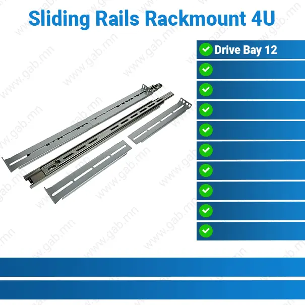 Drive Bay 12 Sliding Rails Rackmount 4U | Rack Rail Kit