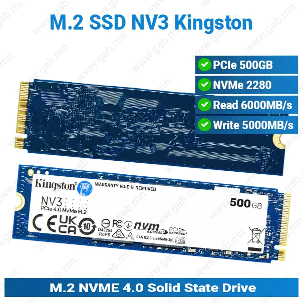 [11-061101] Kingston NV3 500GB M.2 PCIe 4.0 2280 | M.2 SSD Disk