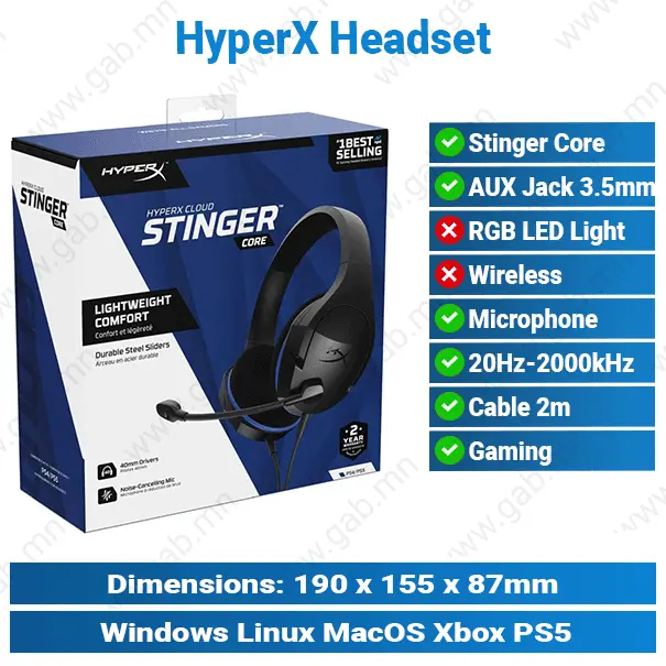 HyperX Stinger Core Wired Headset | Gaming Headset