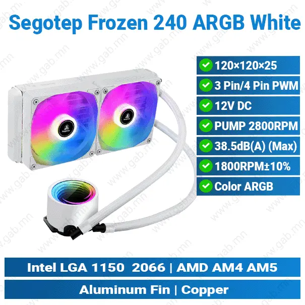 [#14'0013] BUBALUS 240A ARGB White | Liquid Cooler