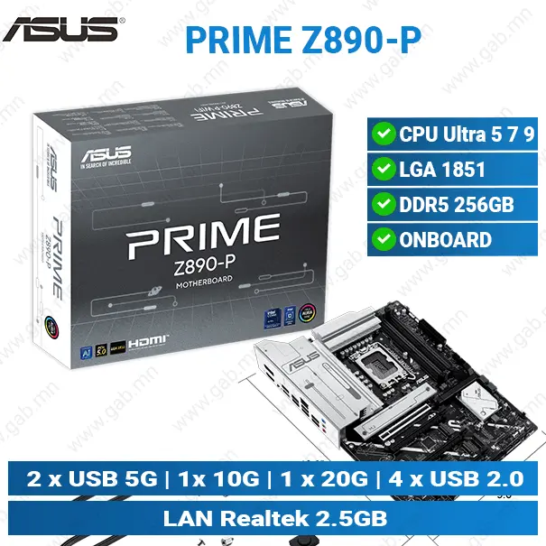 ASUS Prime Z890-P D5 LGA1851 | Desktop Motherboard