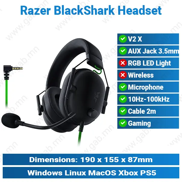 Razer BlackShark V2 X Wired Headset | Gaming Headset