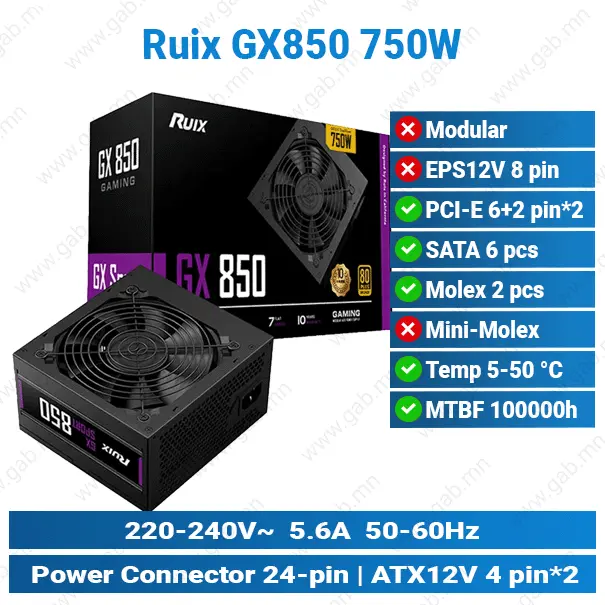 Thermaltake SMART BX1 750W 80 PLUS | Desktop Power Supply