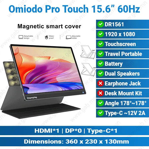[15-014103] Portable Monitor 17.3-inch Stereo Audio Type-C Battery | Portable Monitor