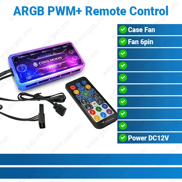 COOLMOON PWM ARGB 6-Pin Remote Fan Control | Fan Control