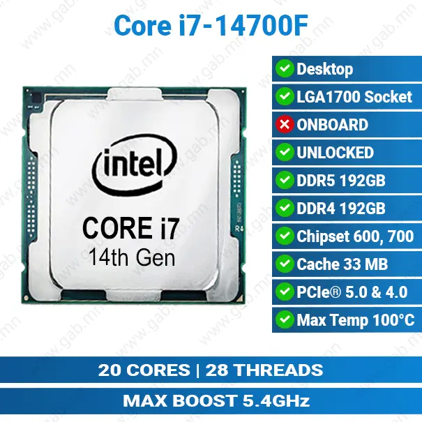 [11-012201] Intel Core i7-14790F LGA1700 | Desktop CPU