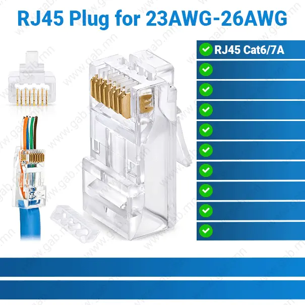 RJ45 Cat7 Plug for 23AWG 26AWG | Network Connector