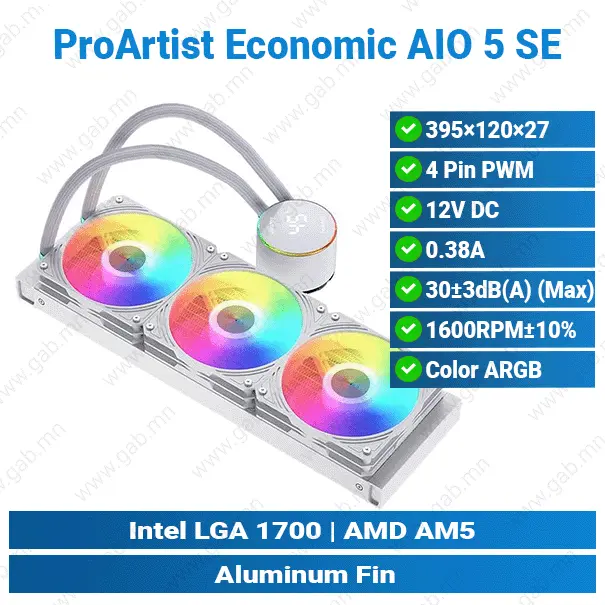 [#14'0016] Thermaltake Xiaolong ARGB White 360 | Liquid Cooler 2/1