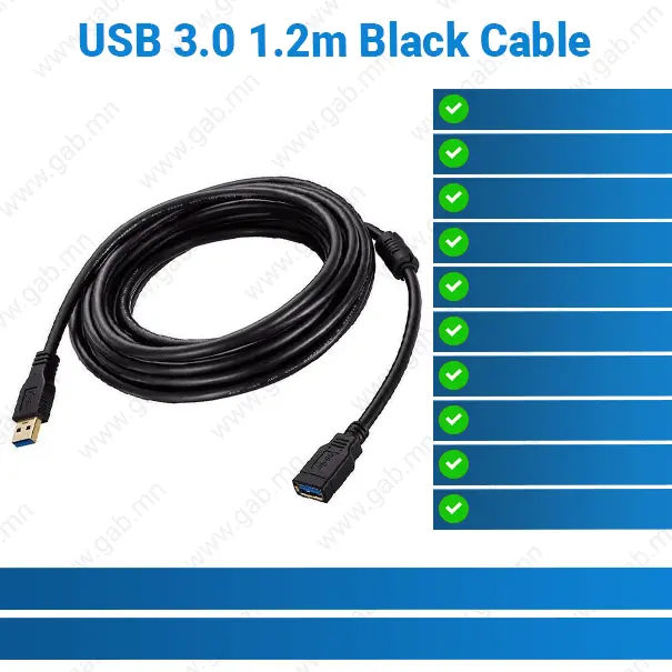 USB 3.0 1.2m Black Cable | USB Cable
