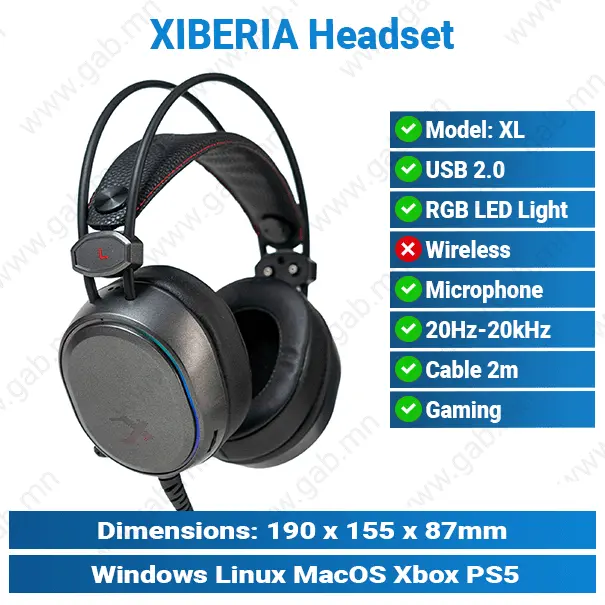 XIBERIA XL RGB 7.1 Wired Headset | Gaming Headset