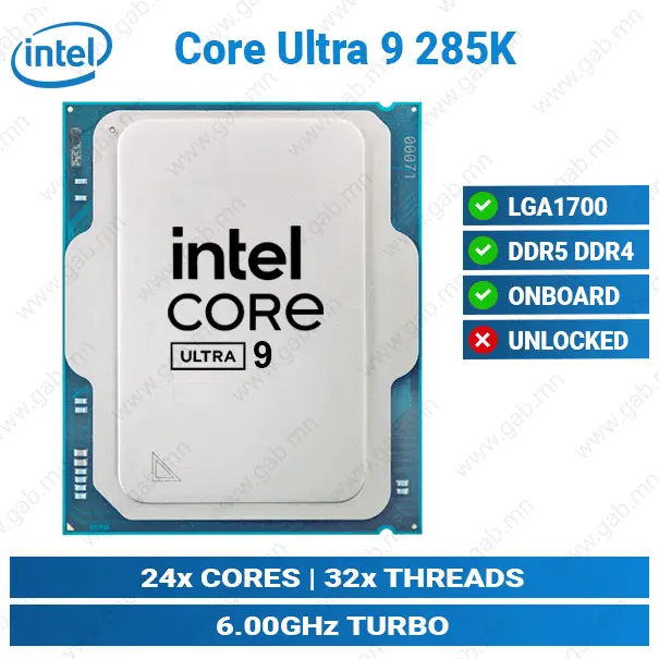[11-013301] Intel Core Ultra 9 285K LGA1851 | Desktop CPU