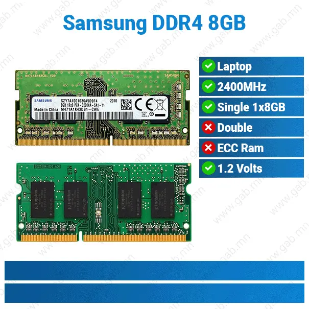 [11-052105] Samsung DDR4 8GB 2400MHz | Laptop D4 RAM