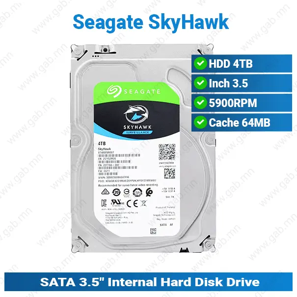 Seagate SkyHawk 4TB 3.5 5.9K | SATA HDD Disk