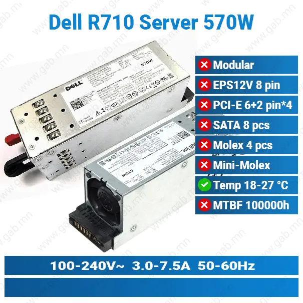 Dell R710 570W | Server Power Supply