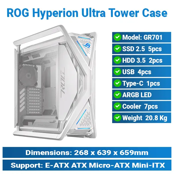 ASUS ROG Hyperion GR701 White | Ultra-Tower Case