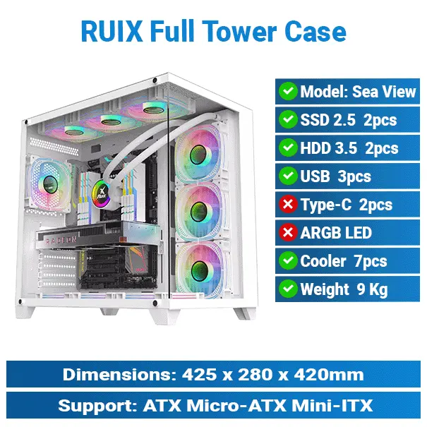 Thermaltake Steel Shadow S240 White | Mid-Tower Case