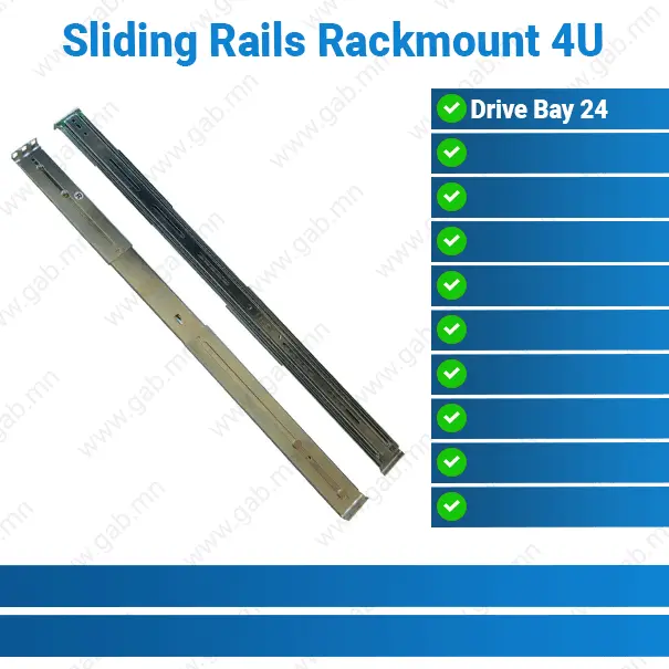 Drive Bay 24 Sliding Rails Rackmount 4U | Rack Rail Kit